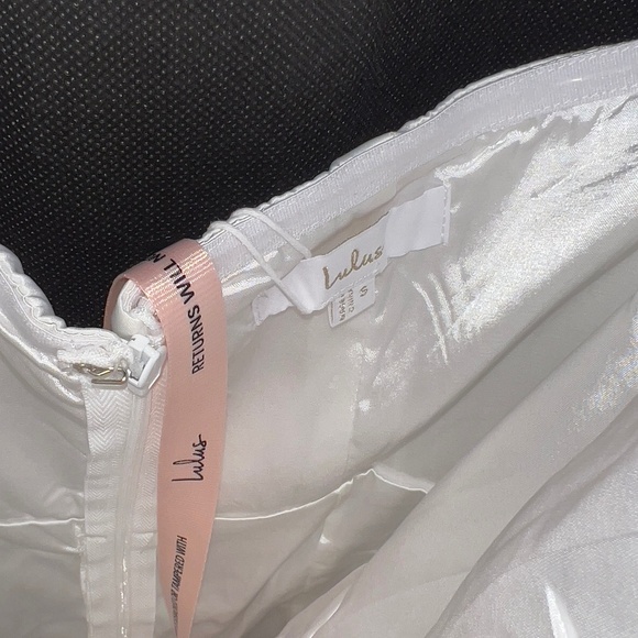 NWT Lulus Bennett White Satin Strapless A-line Maxi Dress - Size S - Picture 9 of 10